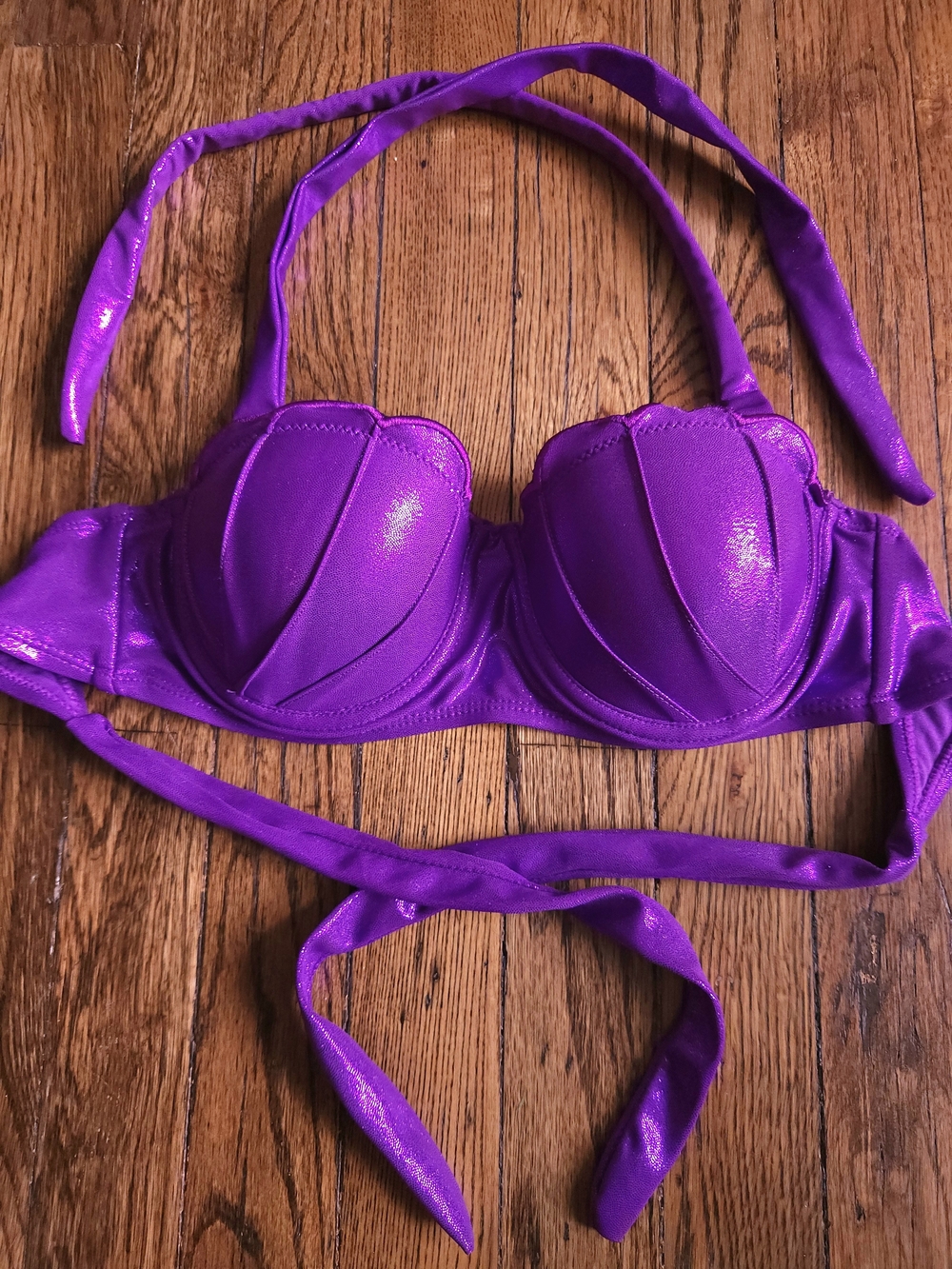 Disney Little Mermaid Shell Bra - Metallic Purple